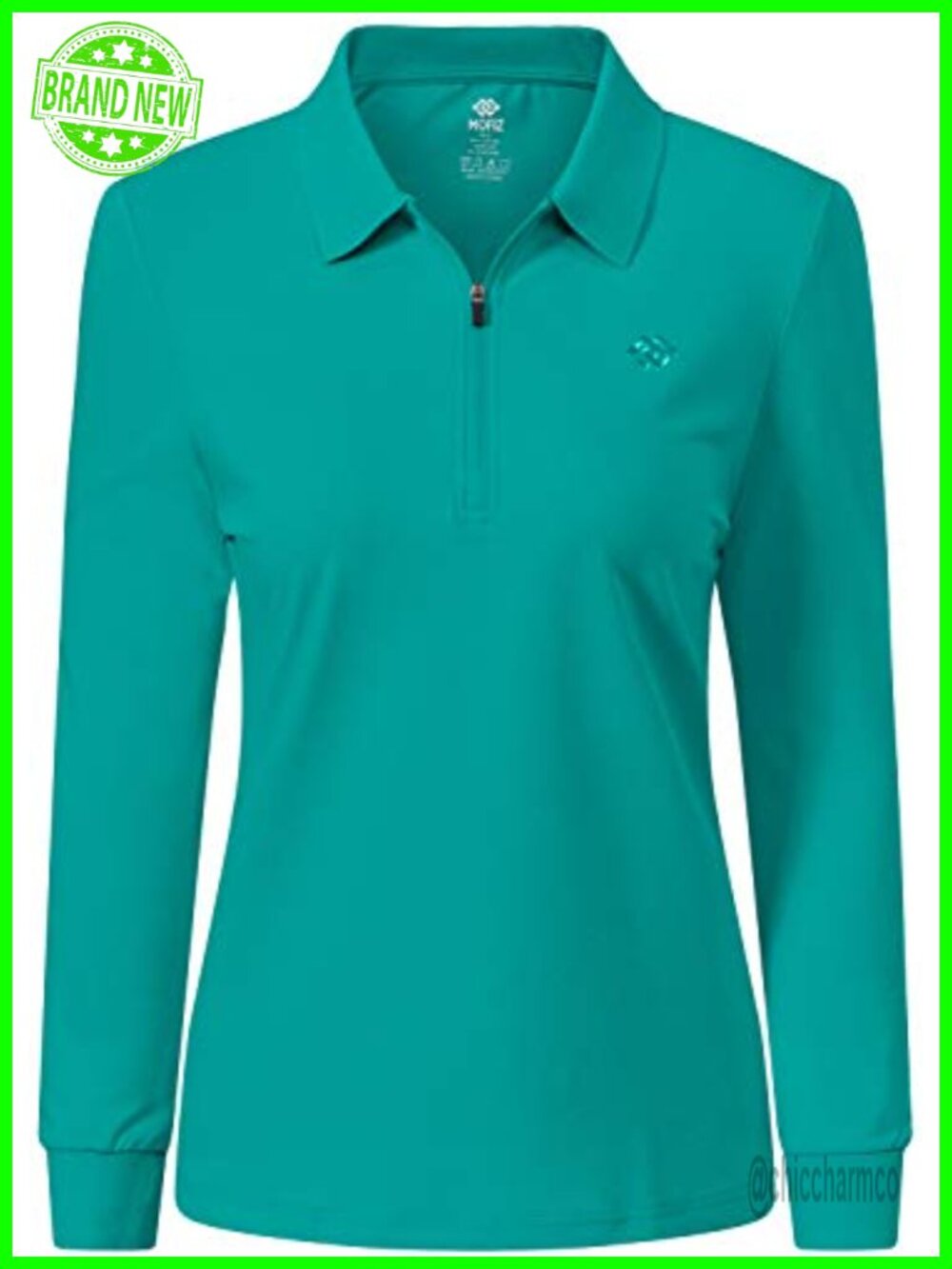 Women's Golf Polo Shirt Long Sleeve Zip Up Quick Dry Athletic Tennis Slim Fit